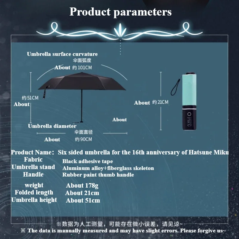 Kawaii Encounter Ретро Хацунэ Мику Шестисторонний зонт Подлинный аниме Мультфильм