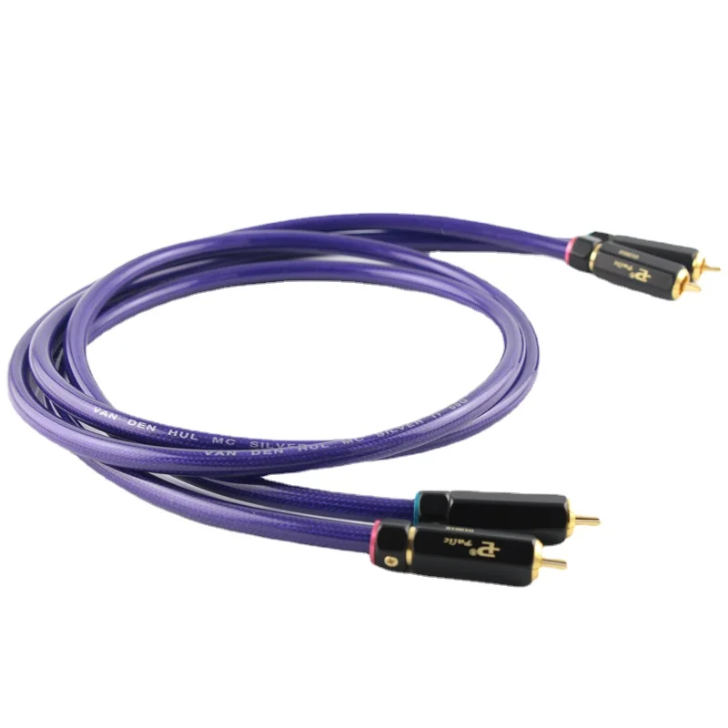 

HIFI A pair of van den hul MC silver it 65 RCA Audio interconnection Cable Gold Plated