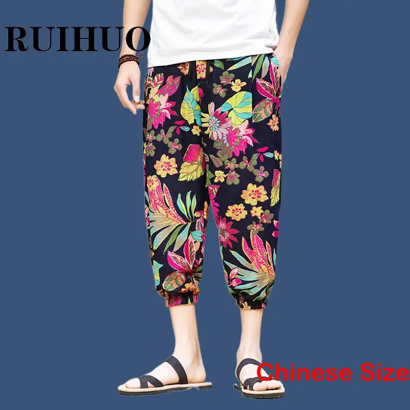 

RUIHUO Printed Pants Mens Clothing Joggings Men Trousers Harajuku Man Men's Sweatpants Korean Fashion Male Pant 5XL 2023 Summer