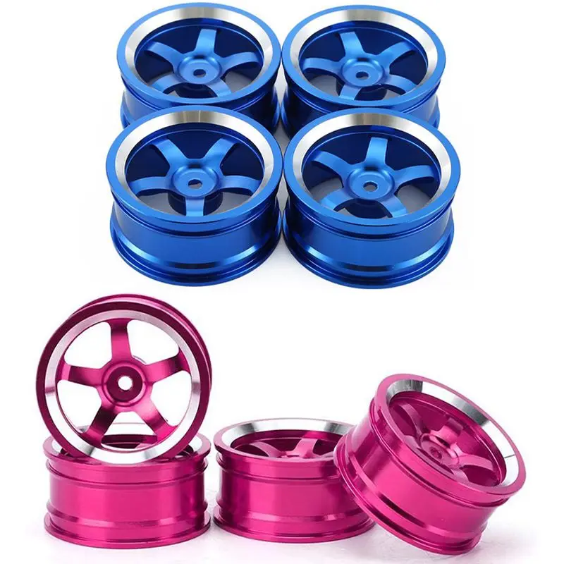 Алюминиевые колесные диски 52 мм 8 шт. для RC 1/10 On-Road Drift Traxxas HSP Tamiya HPI - темно-синие и