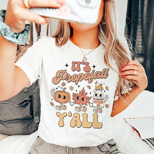 Футболка медсестры Icu на Хэллоуин забавная осенне-осенняя футболка для Er Ed Rn Crna Gi