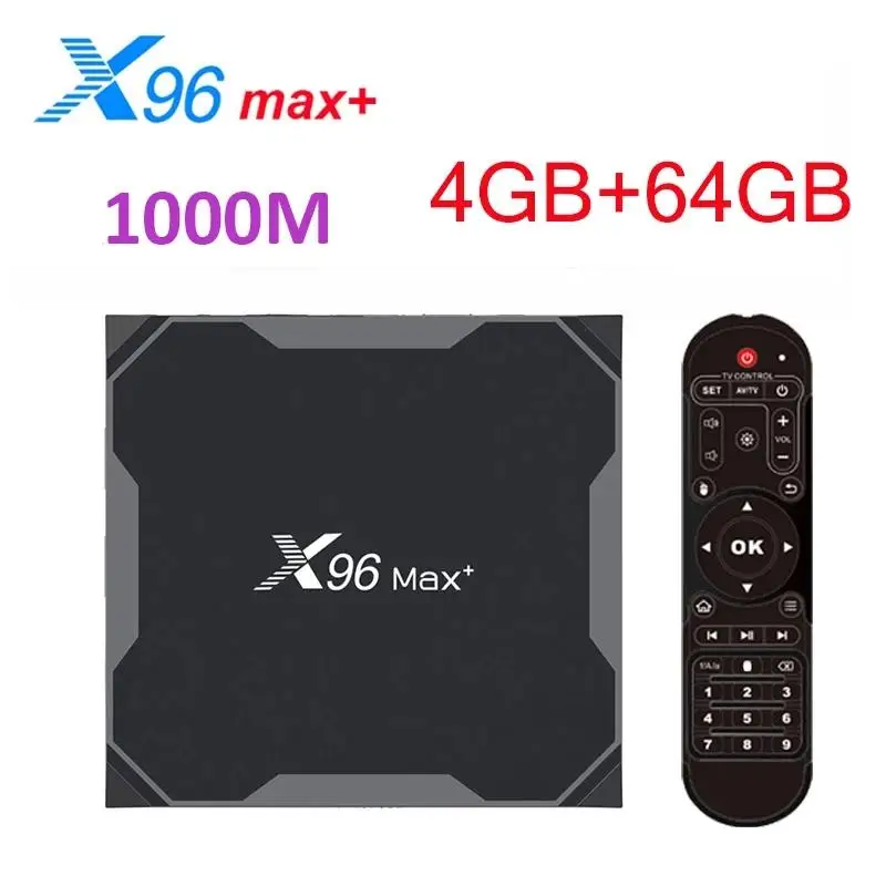 

Приставка Смарт-ТВ X96 Max plus, Android 9,0, 4 + 64/32 ГБ, Amlogic S905X3, 8K, Wi-Fi