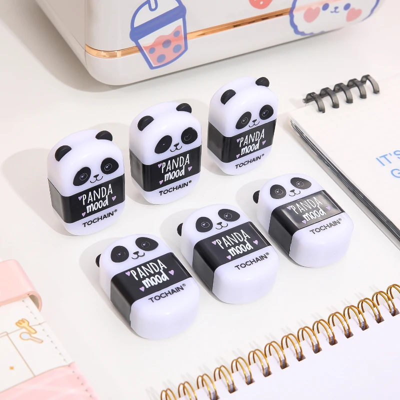

1PC Cute Panda Shapner + Eraser Fashion Rubber Erasers for Kids' Gift Office Supply Back to School