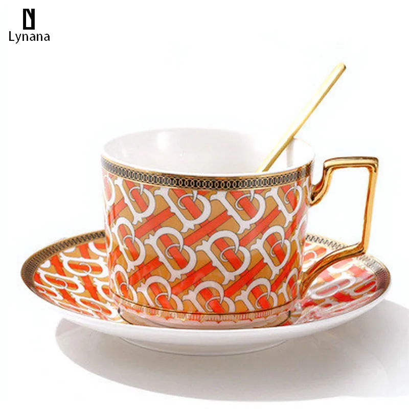 

Christmas Gifts Ceramic Coffee Mugs Breakfast Milk Tea Cup Drinkware with Tray & Spoon Kitchen Drinking Utensils Wedding
