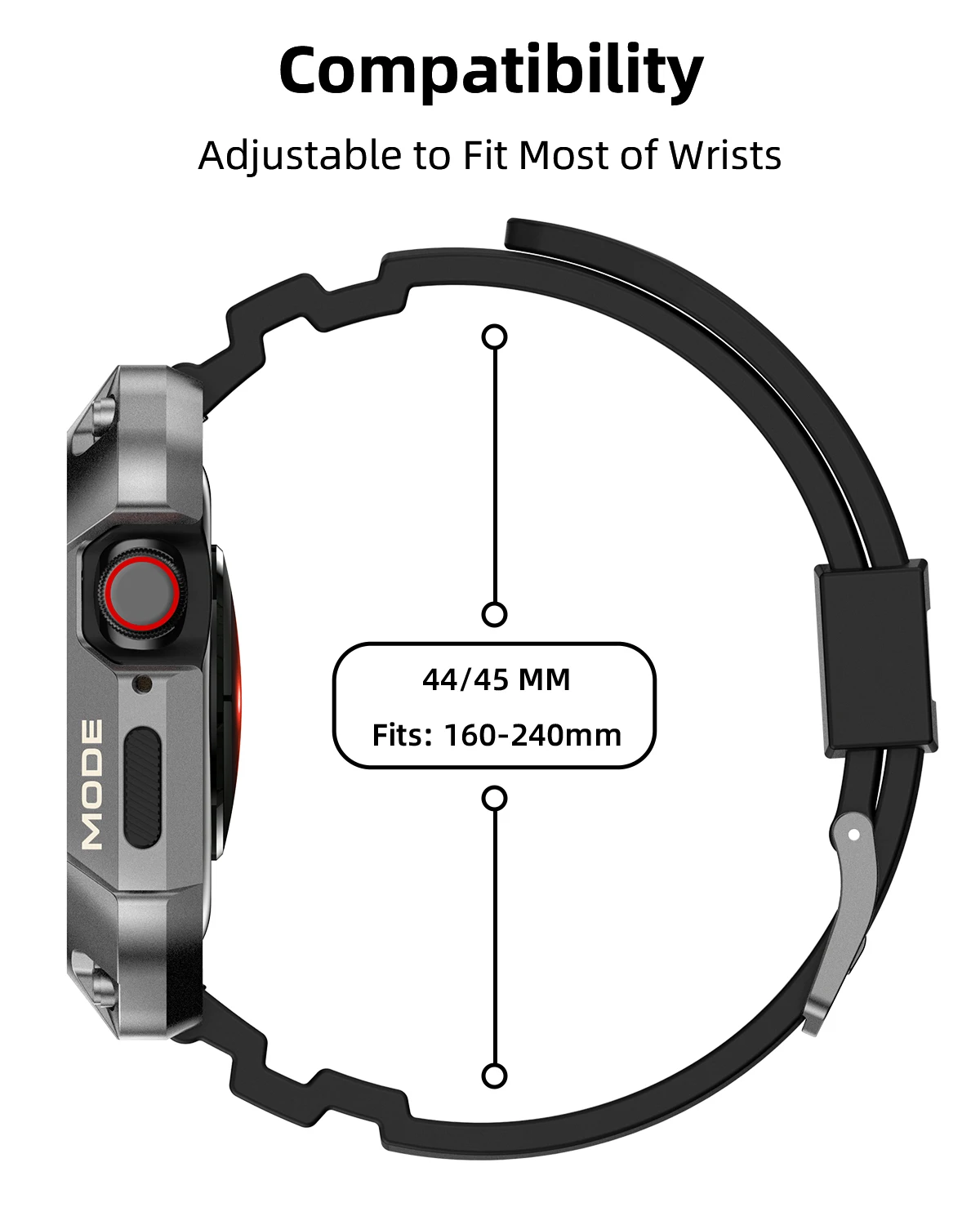 TPU Military Bracelet+Metal Case for Apple Watch Series 7 Strap 45mm Band Stainless Steel Bumper Armor for iWatch SE 6 5 4 44mm