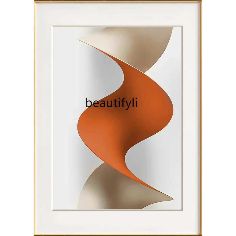 

CXH Living Room Sofa Background Wall Decorative Painting Simple Orange Abstract Geometric Wall Painting