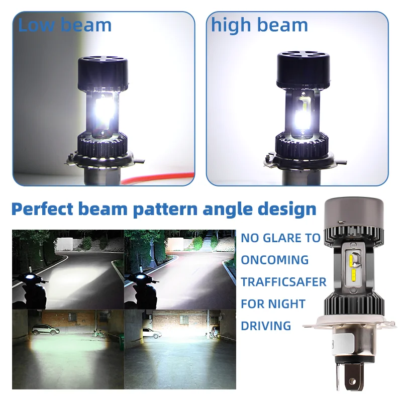 Мотоциклетный налобный фонарь H4LED CSP чип белого цвета светодиодный H4 HB2