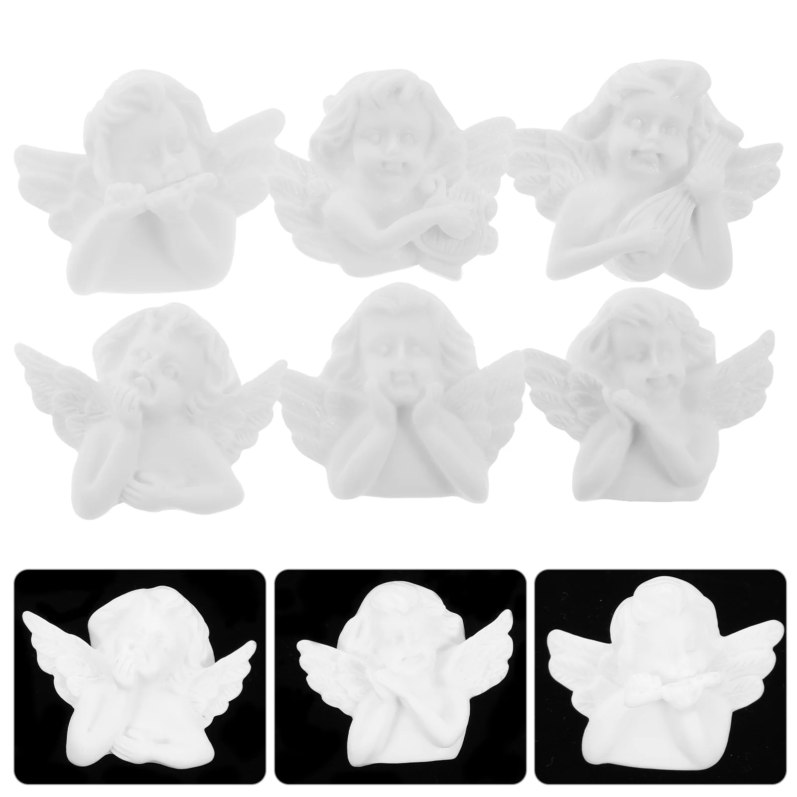 

30 Pcs Miniature Angel Blank Ornaments Jewelry Making Accessory Angel Resin Flatback Fairy Statue Figurine Avatar Accessories