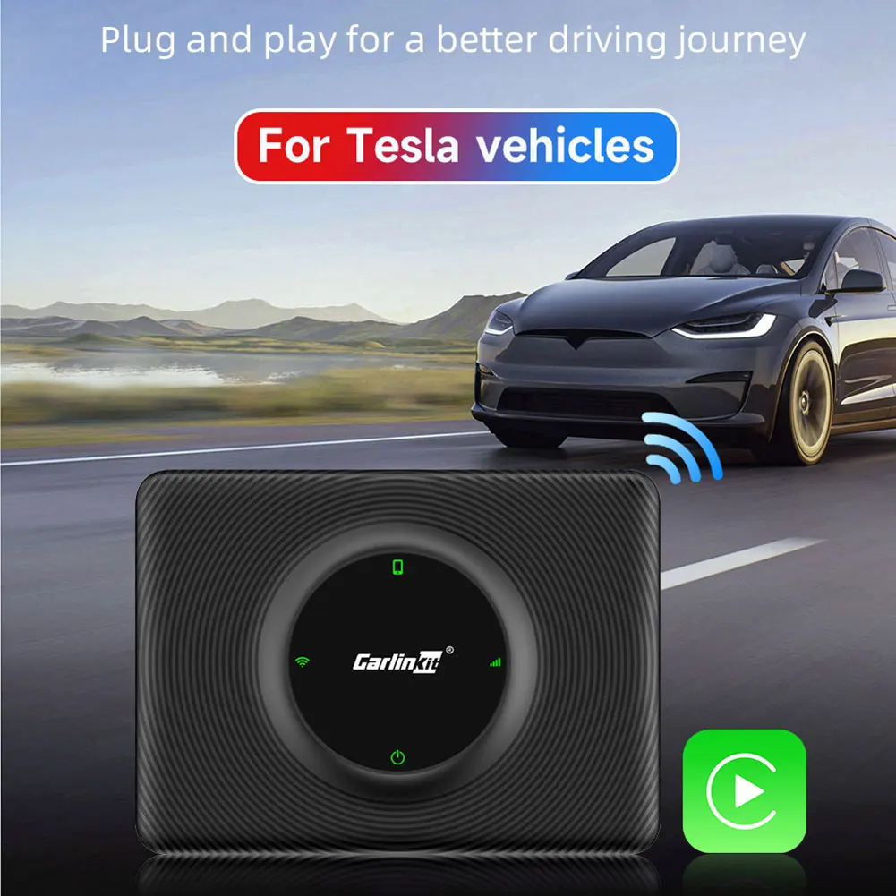 Беспроводной адаптер Carlinkit CarPlay для Tesla Model 3 Y BT Wi-Fi Spotify Waze Android Auto Мобильное