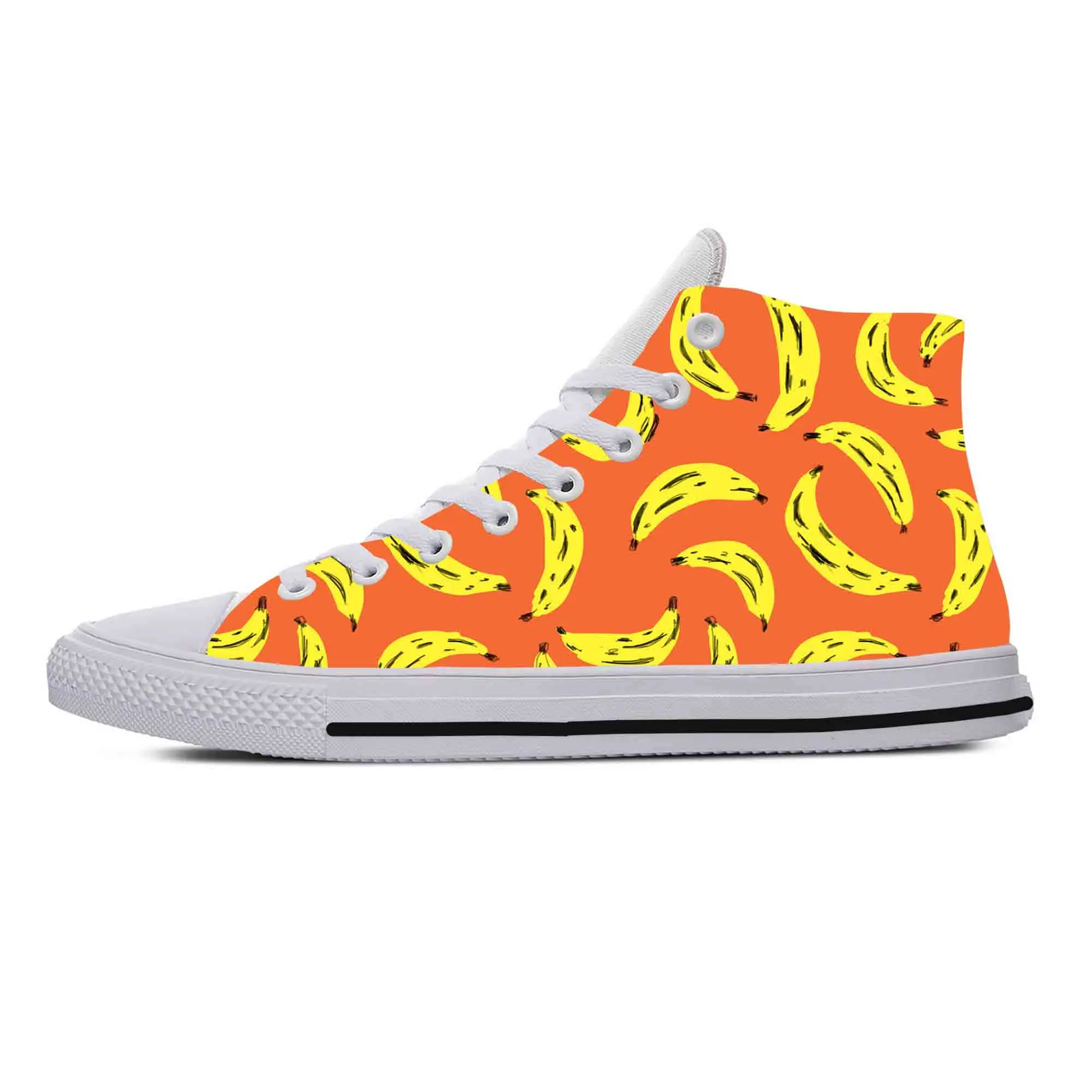 

Anime Cartoon Manga Comic Fruit Banana Pattern Casual Cloth Shoes High Top Comfortable Breathable 3D Print Men Women Sneakers