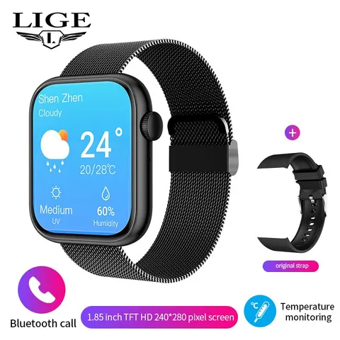 Женские умные часы LIGE, водонепроницаемые часы с сенсорным экраном и Bluetooth, спортивные фитнес-трекер, женские часы Reloj Mujer