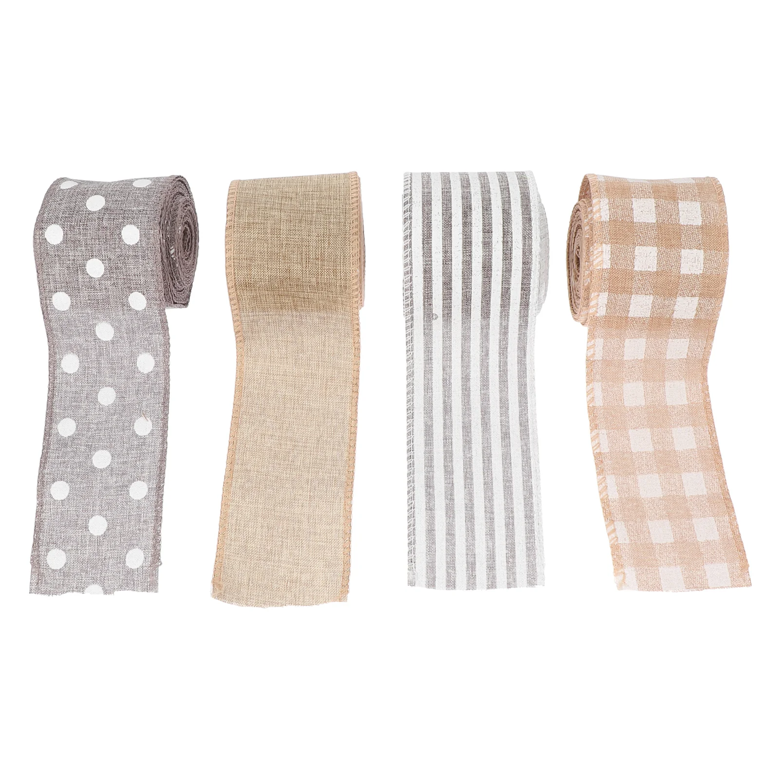 

3rolls Manual Wrapping Ribbons Durable Linen Ribbons Color Ribbons