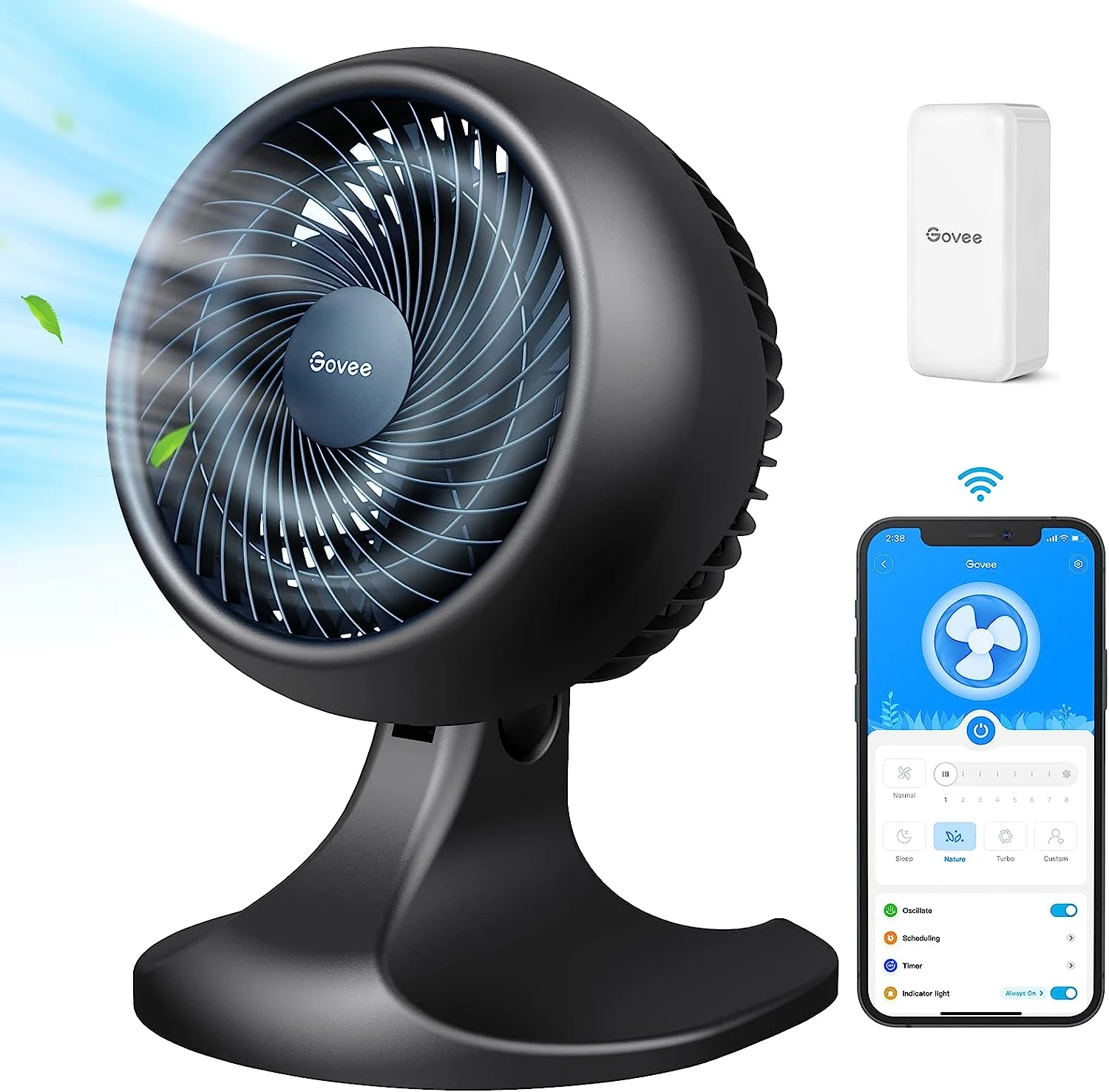 

Fan for Bedroom, 9" Desk Air Circulator Fan for Whole Room with Temperature Sensor H5100, 8 Speed Settings, 24H Timer, Auto