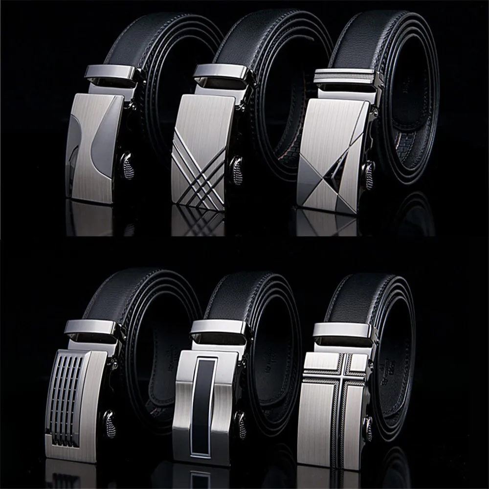 Men New Automatic Buckle Male Leather Belt Strap for men High Quality Casual Famous Brand