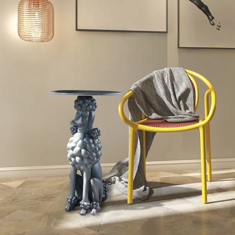 

Фигурки в виде пуделя, лоток для хранения, орнамент, статуэтка для гостиной, украшение для большого пола, животный стол, креативные домашние ...