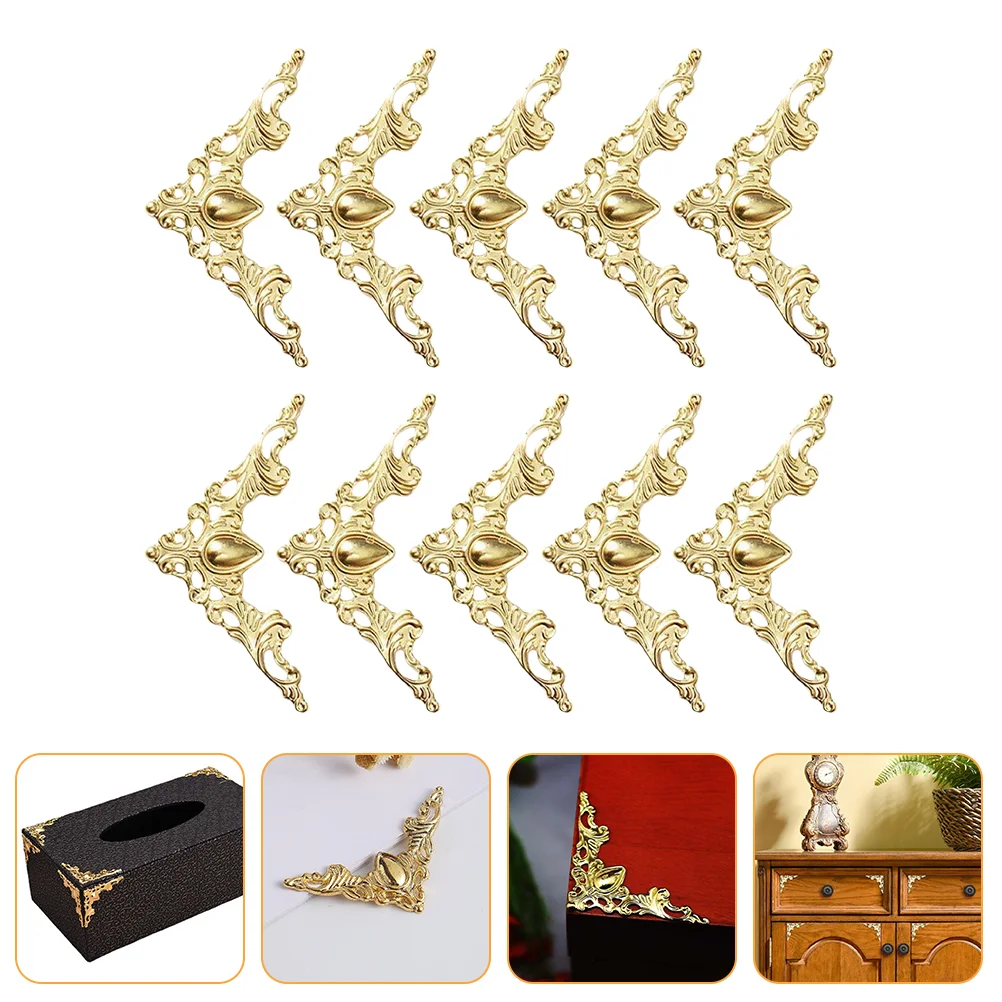 

Corner Book Protector Cover Iron Protectors Metal Decorative Vintage Album Corners Guard Notebook Photo Covers Folder