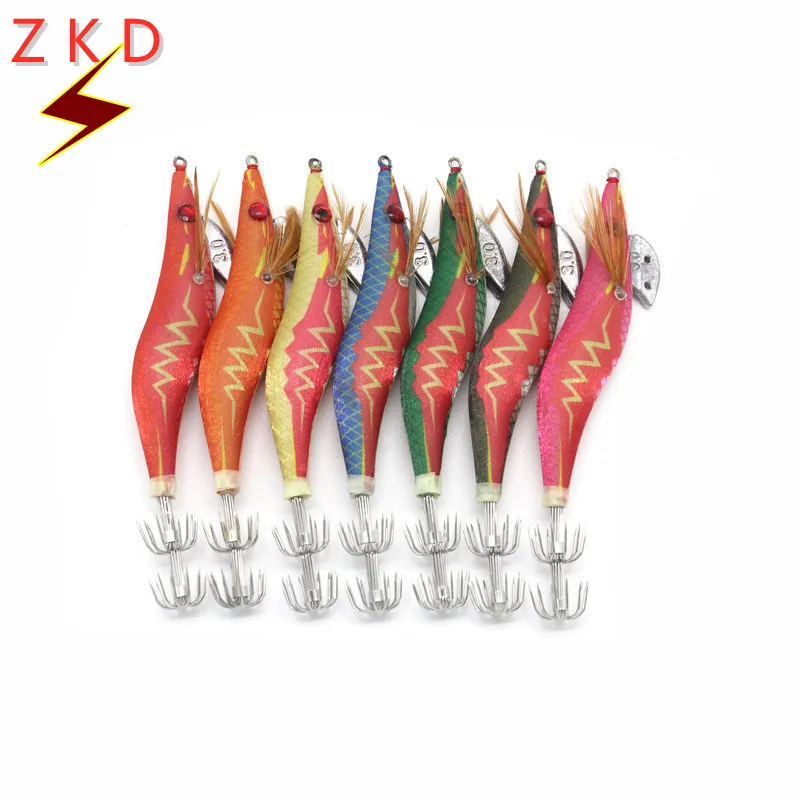 

Lightning wood shrimp package # 3.5 gm luminous road and electroplating squid hook bait luminous fluorescent bait