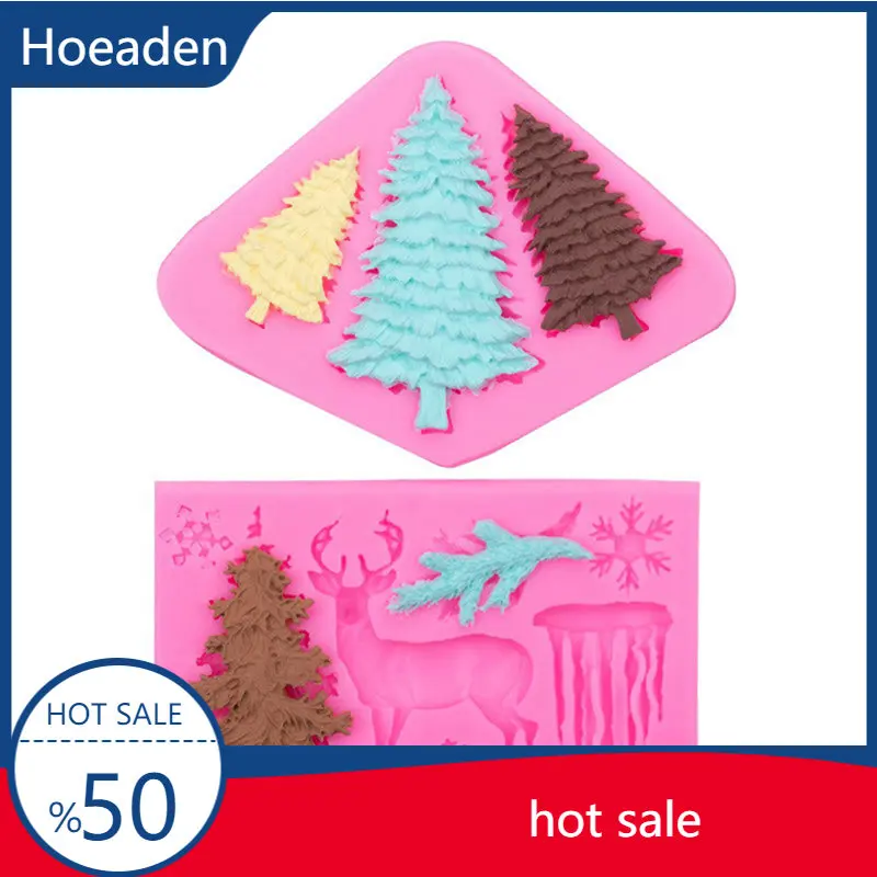 

Christmas Series Elk Snow Liquid Silicone Mold DIY Photo Frame Sugar Cake Baking Mold Decoration Tool