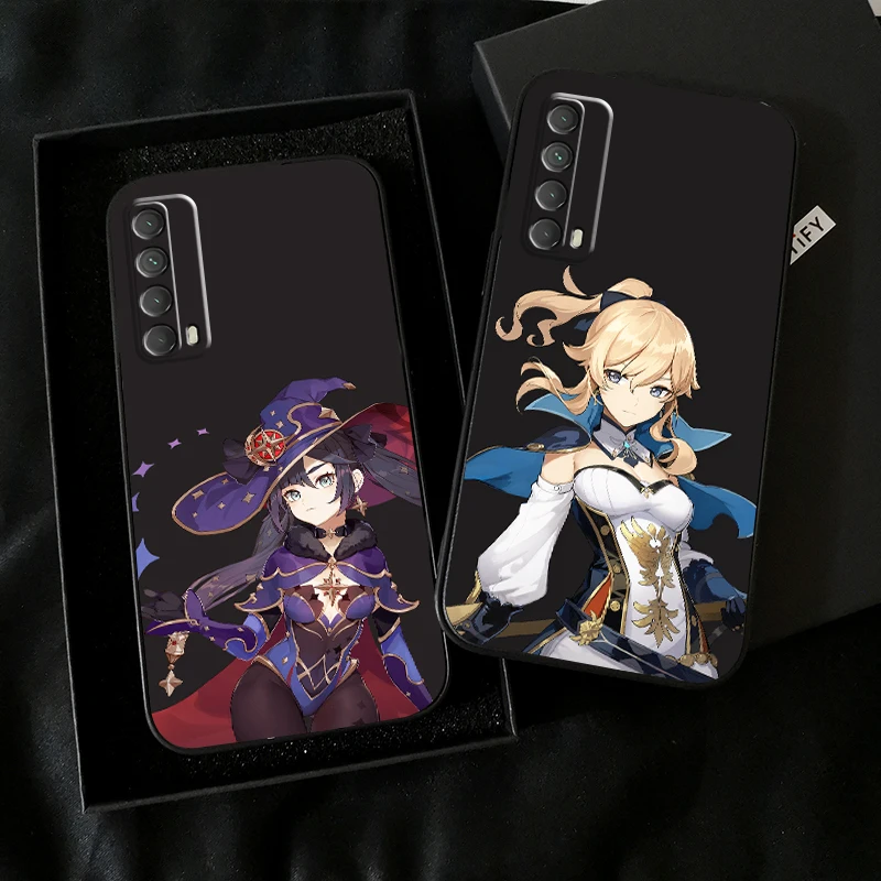 

Genshin Impact Project Game Phone Case For Huawei Honor 7A 7X 8 8X 8C 9 V9 9A 9X 9 Lite 9X Lite Liquid Silicon Funda Black Back