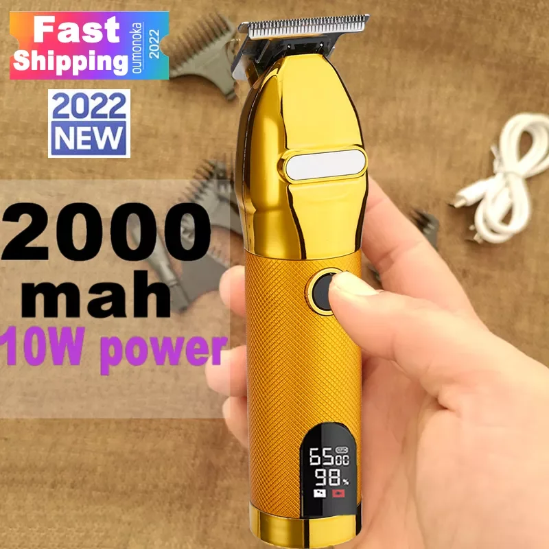 

Professional Rechargeable Hair Clipper Electric Hair Trimmer Cordless Shaver Trimmer 0mm Men Barber Hair Cutting Machine for Men