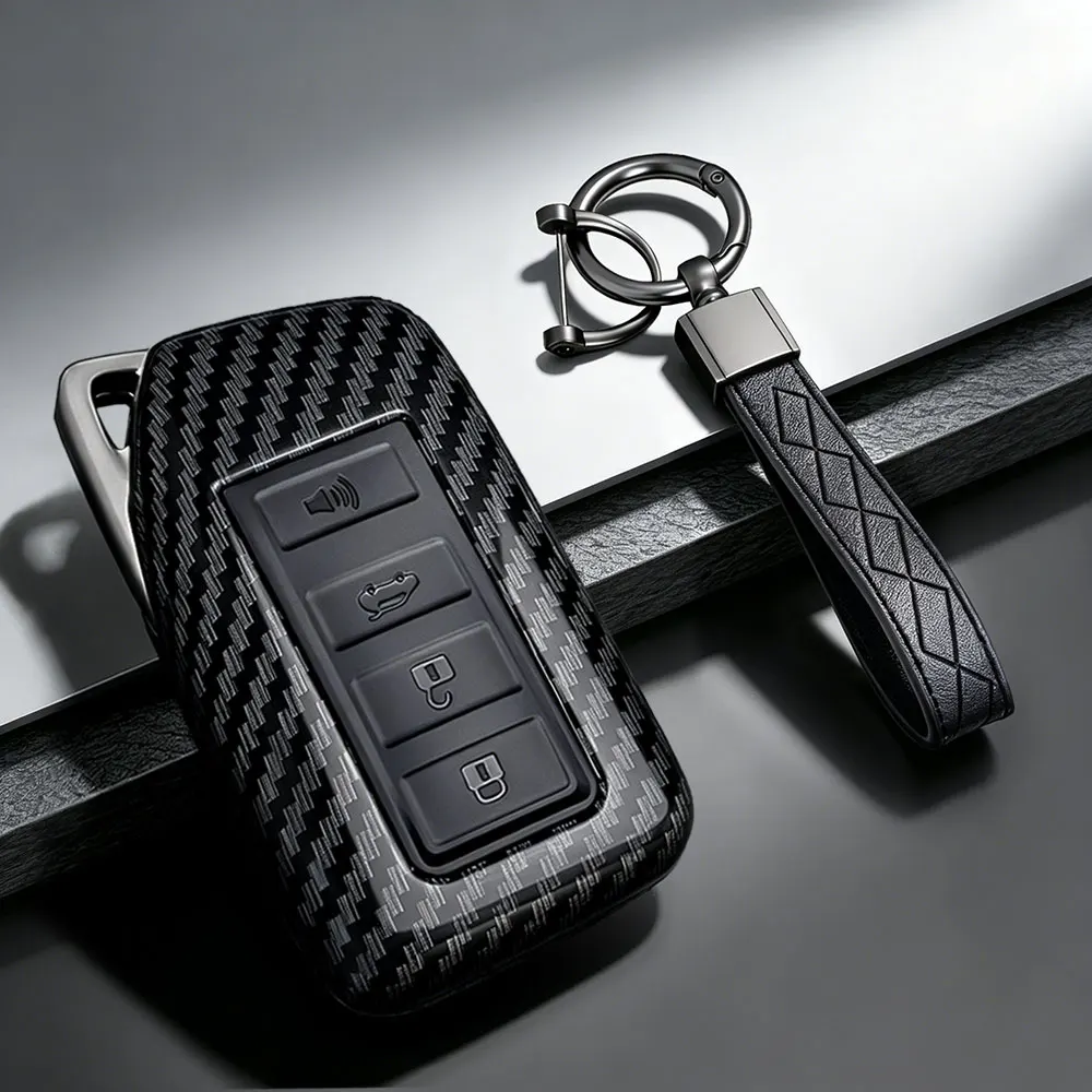 Фото Чехол для ключа автомобиля из карбона и ABS-пластика, подходит для Lexus ES250/300, GS300/450, NX200/300, RX300/450, LX570, XM38, умный чехол для ключа автомобиля. №1