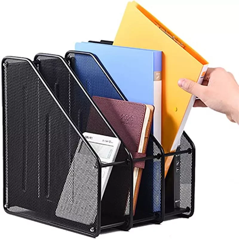

Desk Organize Office Storage Box Desktop File Rack Home Bookends Book Holder Business A4 Document Trays Magazine Pen Holder