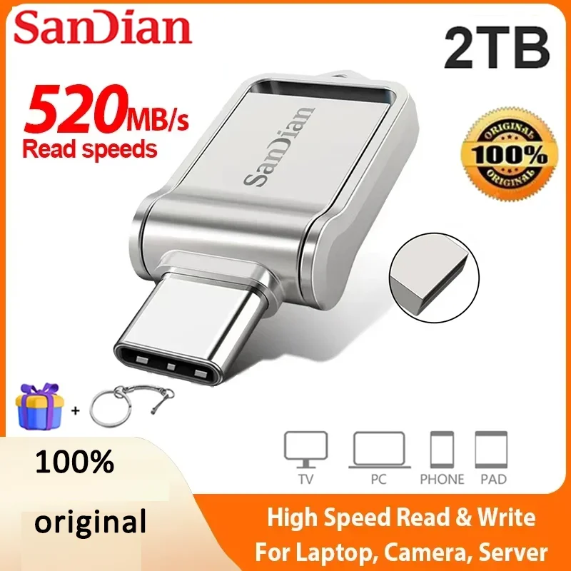 USB-флеш-накопитель Type-C интерфейс 2 ТБ 512 ГБ флэш-накопитель мобильный телефон