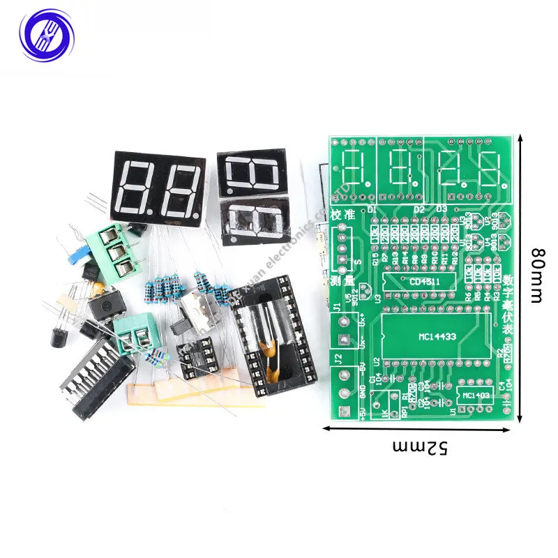 

Цифровой милливольтметр печатная плата DIY Kit 5V AD преобразование сварочный паяльник Электрические Электронные навыки обучение костюм