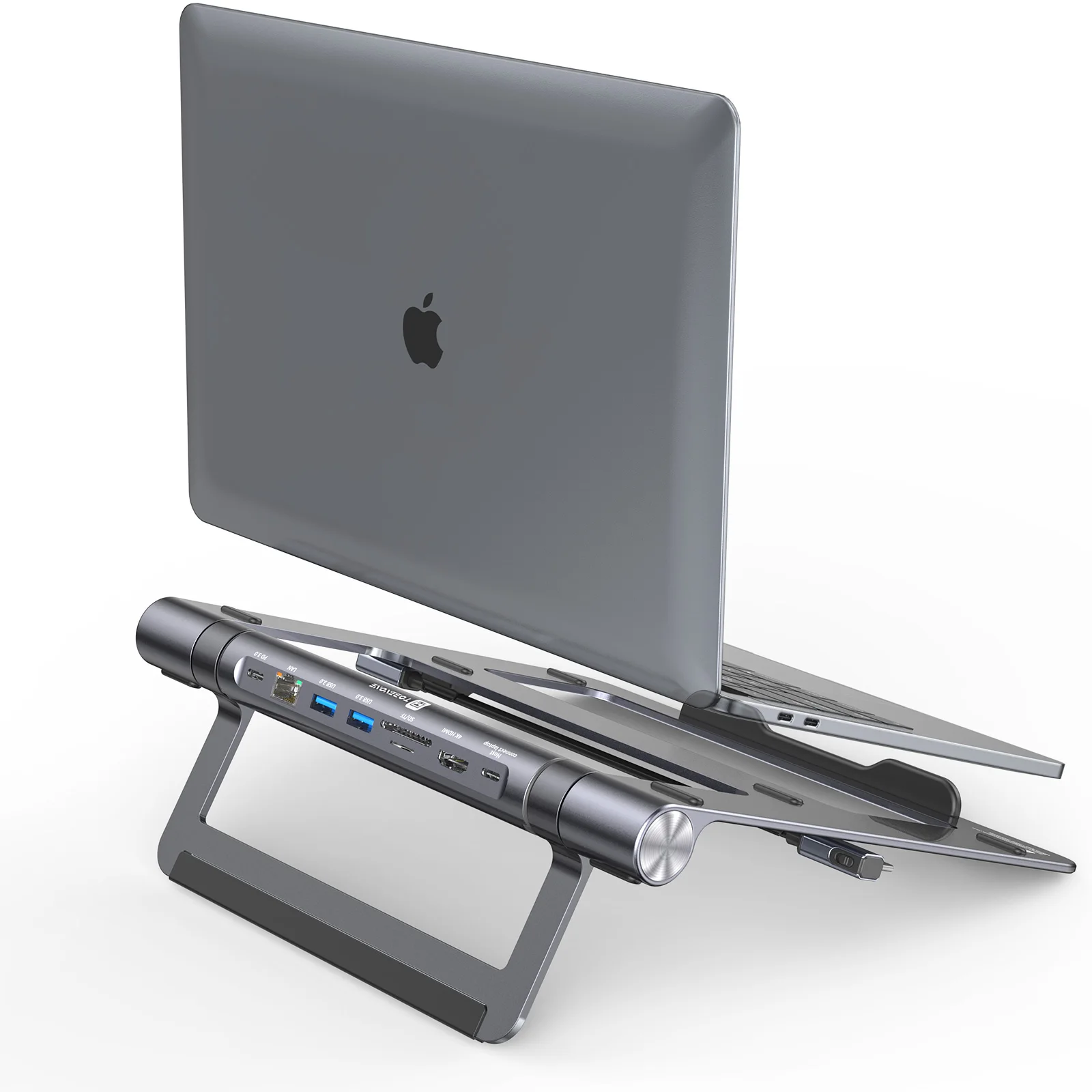 

tobenone 8-in-1 laptop stand hub USB c to hdmi docking station with lan port pd 3.0 usb3.0 sd/tf for macos/win