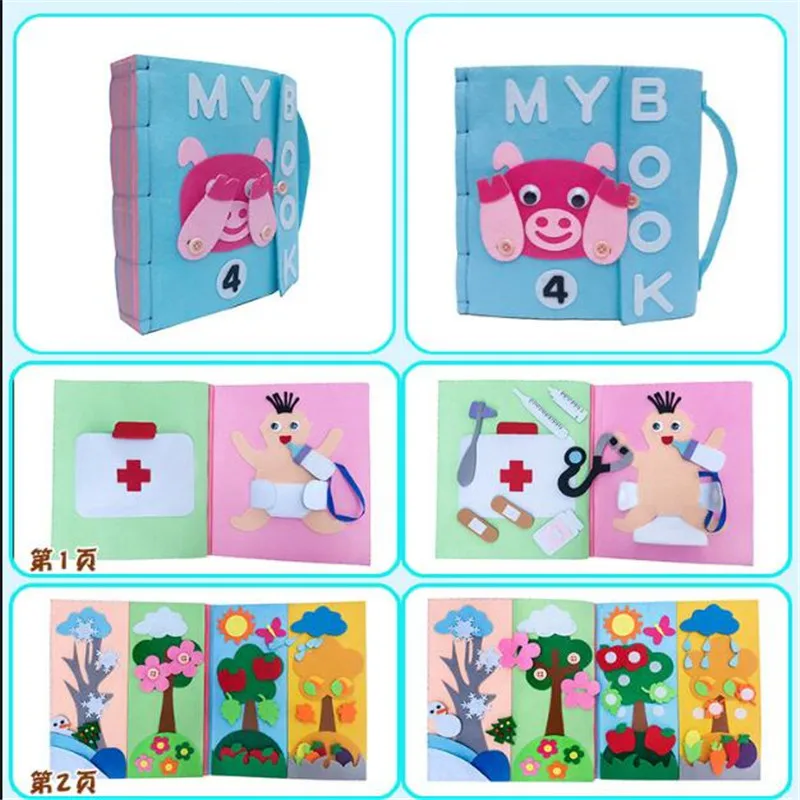 

3D Kid Cloth Book DIY Panting Book Manual Intelligence Puzzle Children Toy Book Early Education Development Reading Book