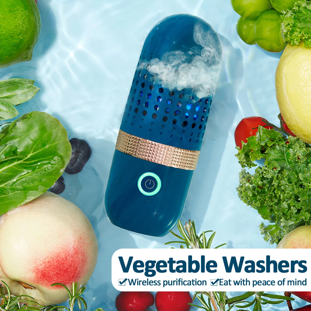 

USB Charging Protable Fruit Vegetable Washing Machine Dishwasher Washing Capsule Shape Wireless Food Purifier Disinfector