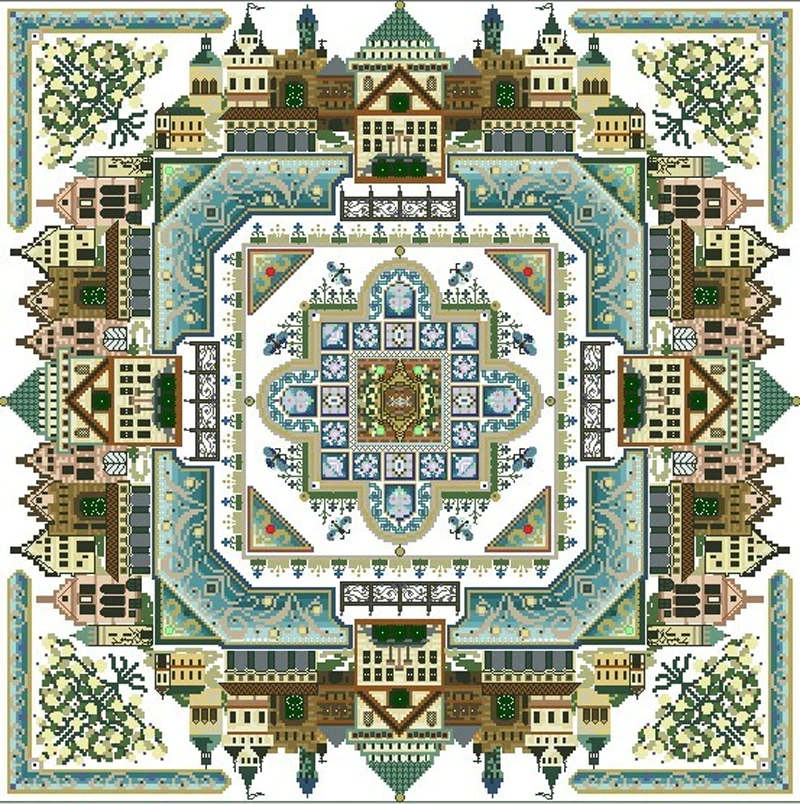 Набор для вышивания "Золотая коллекция 2022" средневековый мандала крестиком крупный с 100% хлопковыми мулине и бесплатной доставкой для украшения стен.