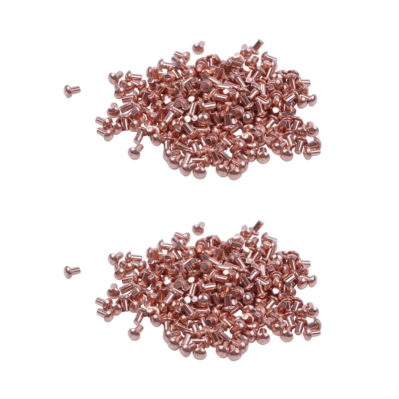 

400 Pcs 5/64 x 1/8 Inch Round Head Copper Solid Rivets Fasteners