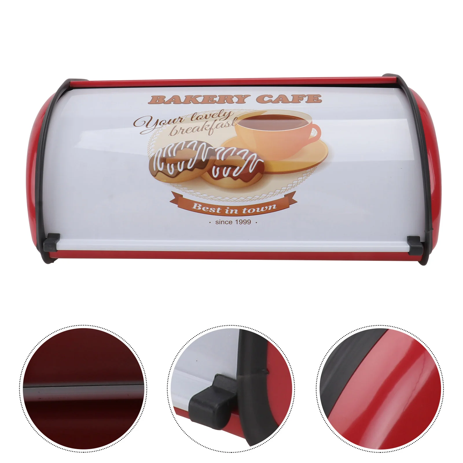 

Bread Box Kitchenstorage Bin Metal Holder Container Roll Keeper Organizer Countertopvintage Containers Lidfor Foodtoast Large