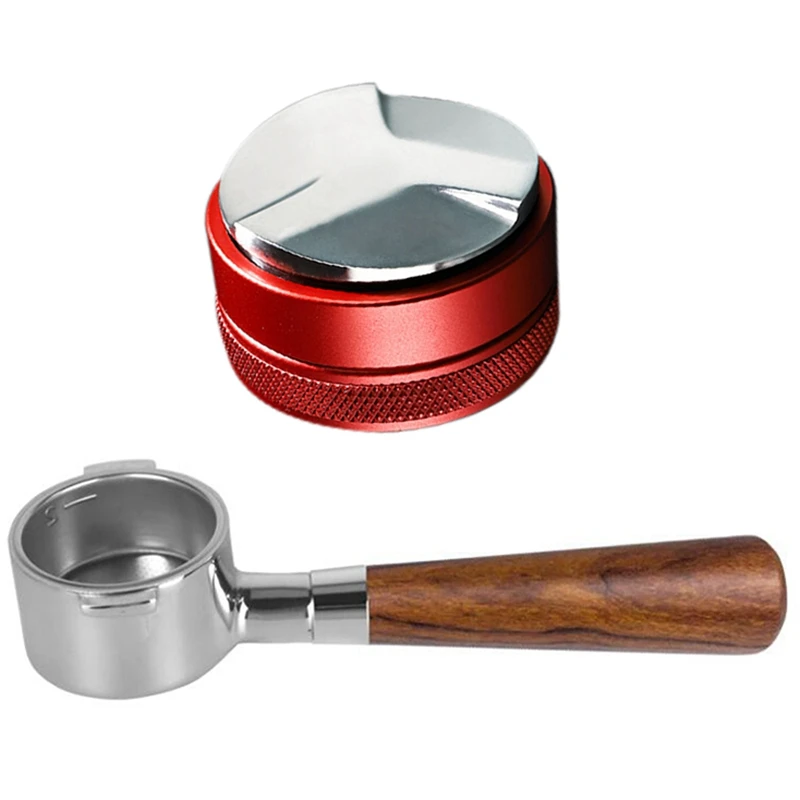

1Pcs 51Mm Three Paddle Espresso Coffee Tamper & 1Pcs Coffee Bottomless Portafilter For Delonghi