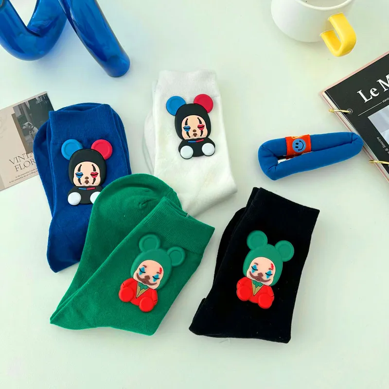 

Joker Woman Sock Fashion for Women Socks Crew Cartoon Cotton Sox Korean Kawaii Hosiery Spring Summer Casual Ladies Stockings