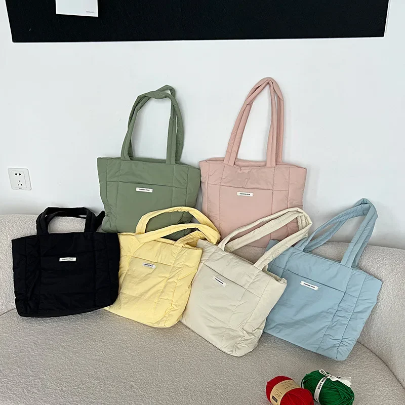 Повседневная сумка на плечо с хлопковой подкладкой женская модная Qutlted Большая