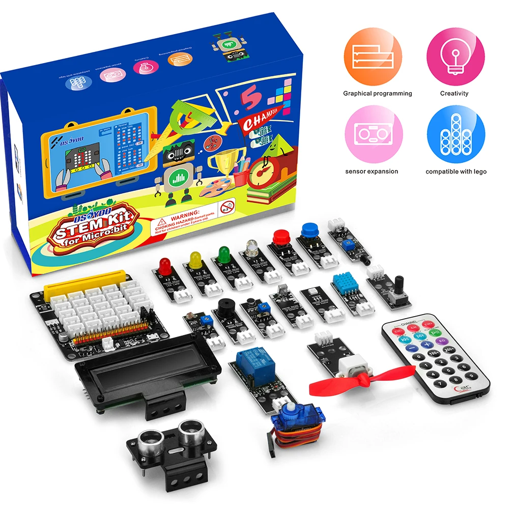 

OSOYOO BBC Micro:Bit Go Bundle Ultimate Starter Kit to Learn Early STEM Education, Robotic Coding for Beginners & Kids