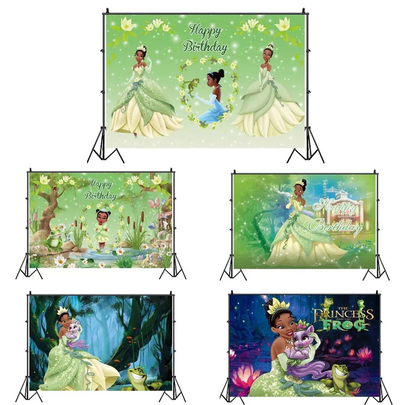 

Princess And The Frog Backdrop Tiana Baby Shower Girl Birthday Party Supplies Photography Background Photo Studio Props Banner