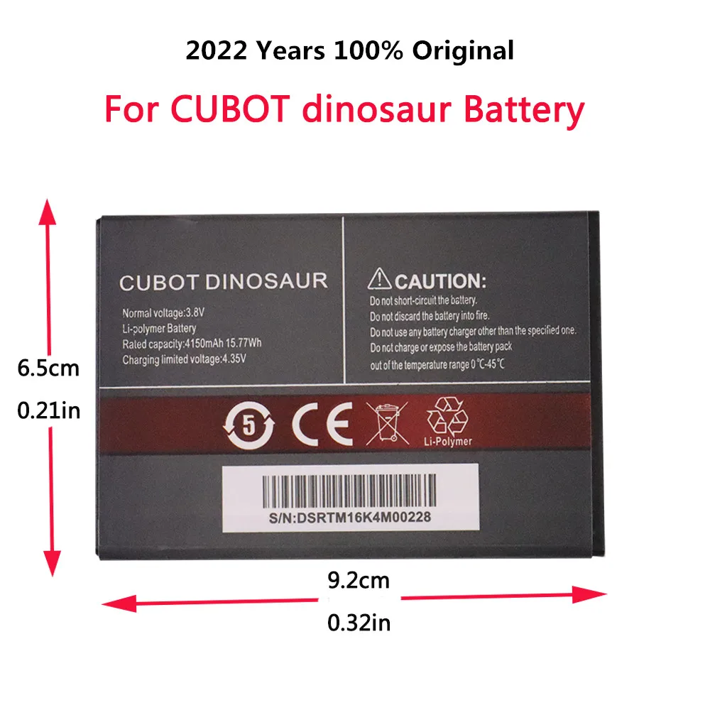 2022 год новинка 100% Оригинальная батарея для CUBOT Dinosaur 4150 мАч стандартная запасная |