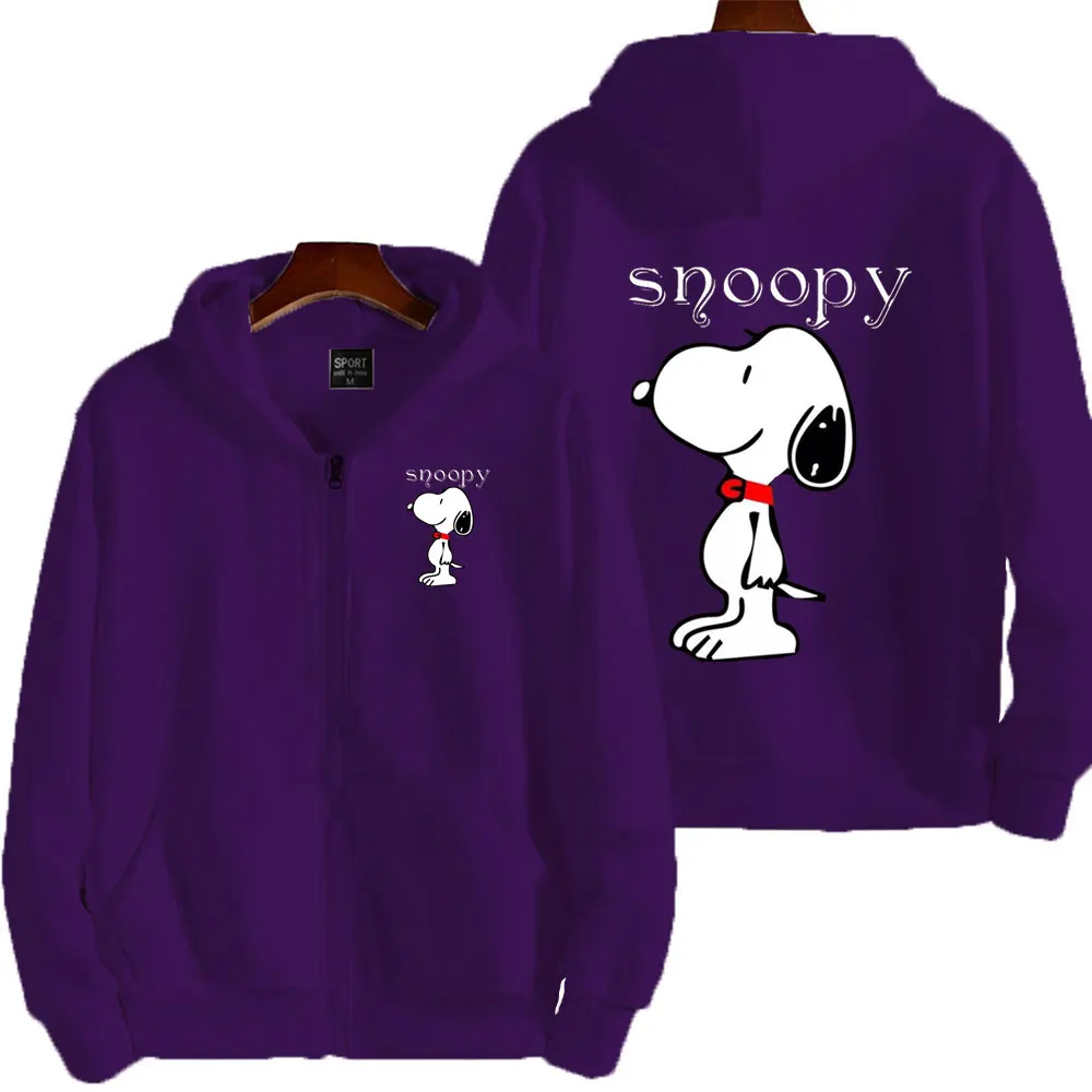 Толстовка Snoopy Мужская/женская с аниме принтом Модный свитшот капюшоном на молнии