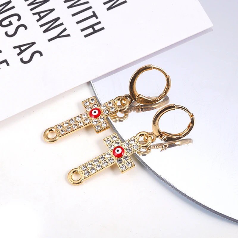 15Pcs 25*12MM Delicate Charm Alloy Cross Eyes Women's Pendant DIY Jewelry Necklace Bracelet Earrings Making Supplies Accessories