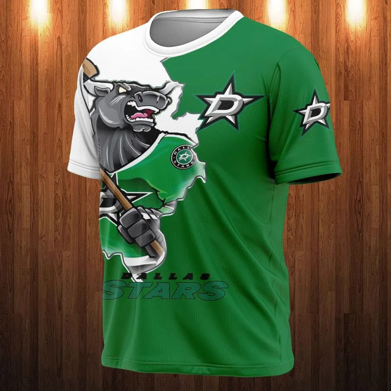 

Summer casual top hockey hip hop animal 3D print star T-shirt