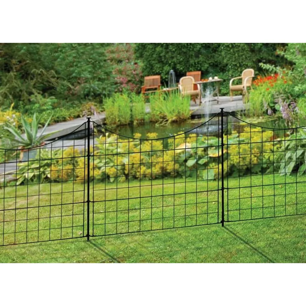 

25in Semi-Permanent Black Metal Dog Playpen Garden Fence (5 Pack)