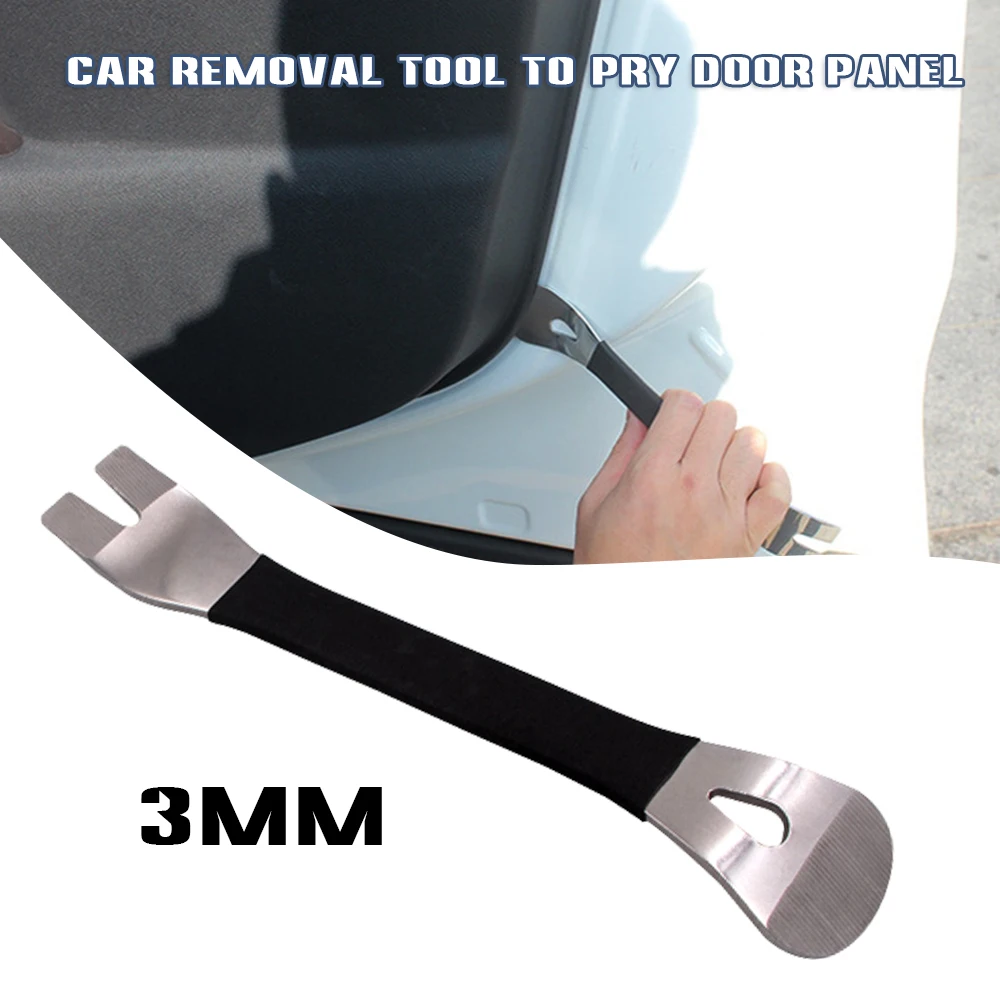 

2021 Car Metal Trim Removal Tool Metal Pry Bar Tool for Door Panel Fastener Remover Removal Tool Comfortable Design Practical
