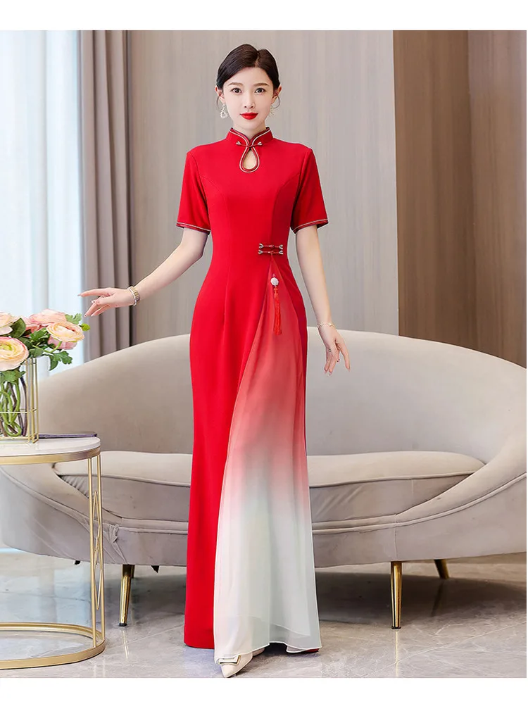 Женское платье для латиноамериканских танцев с градиентной линией танцевальное