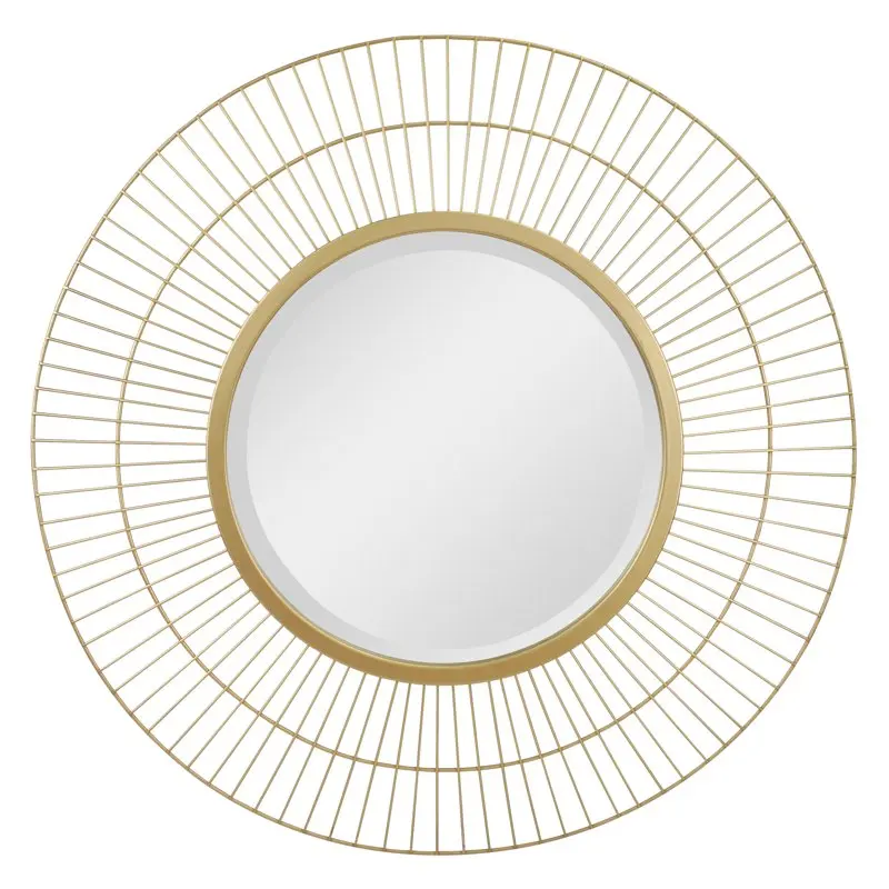 

Free Shipping 24" Gold Modern Metal Wall Mirror