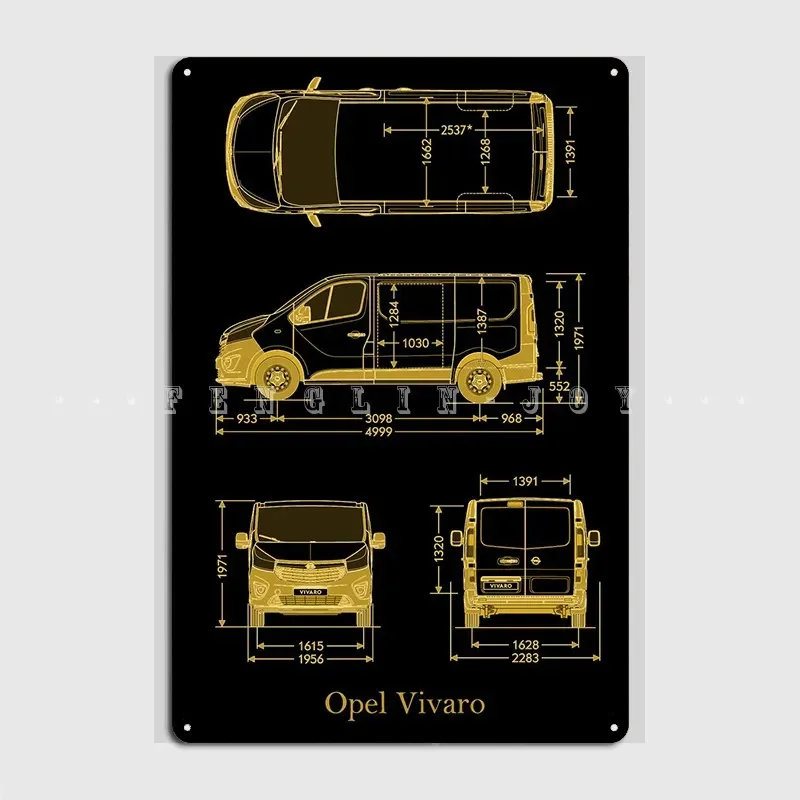 Винтажный Opel Vivaro 2017 Золотой металлический знак настенный паб клуб бар