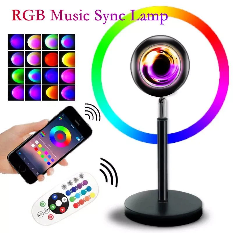 

Lamp APP Control 16 Colors RGB LED Projection Light Mood Night Light Room Decor Bar Atmosphere Photography Background LED