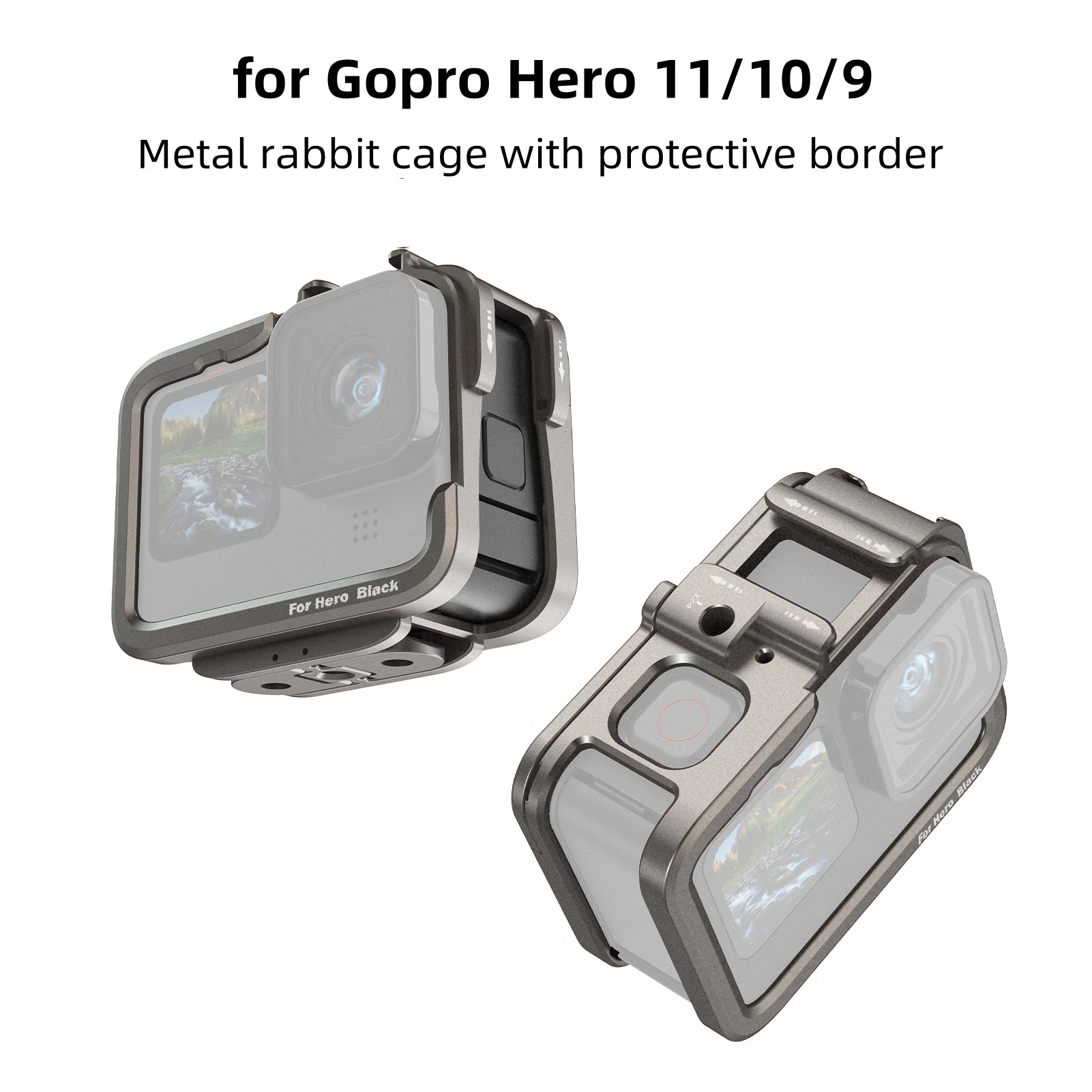 

Аксессуары для GoPro 11 Rabbit Cag Ультралегкая металлическая клетка для кролика для GoPro11/10/9 защитный аксессуар для расширения интерфейса рамы